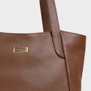'URBAN TOTE' Pebble Grain Real Leather Work Tote Bag