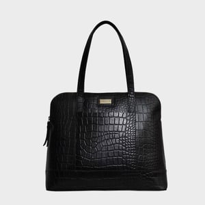 EVA' Croc Embossed Real Leather Designer Unlined Tote Bag