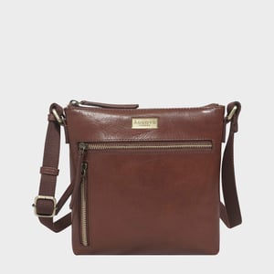 RUE' Polished VT Real Leather Crossbody Bag
