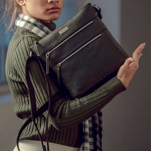 'CORI' Pebble Grain Soft Real Leather Crossbody Bag