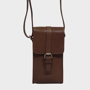 'PETRA' Polished VT Real Leather Mobile Phone Crossbody Bag