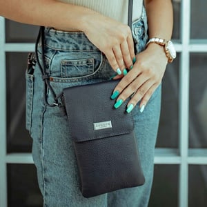 'MARIA' Full Grain Real Leather Crossbody Phone Bag