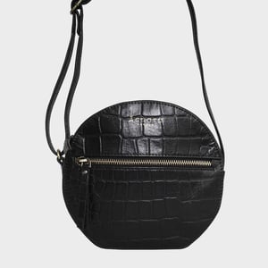 JANE' Embossed Croc Leather Round Designer Crossbody Bag