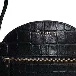 JANE' Embossed Croc Leather Round Designer Crossbody Bag