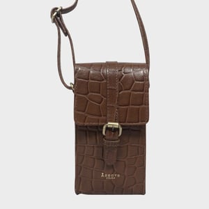 'PETRA' Croc Real Leather Mobile Phone Crossbody Bag