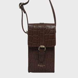 'PETRA' Croc Real Leather Mobile Phone Crossbody Bag