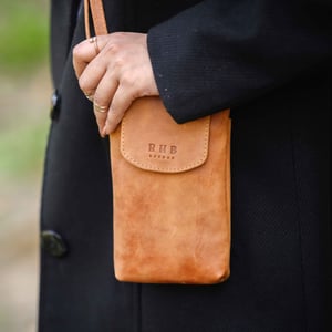 'THEA' Real Leather Mobile Phone Crossbody Bag