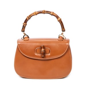 Small Bamboo Top Handle Flap  Handbag