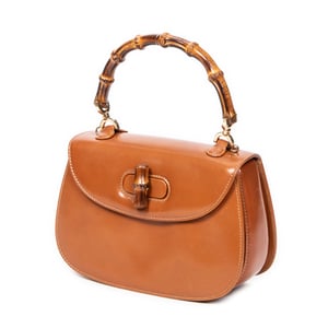 Small Bamboo Top Handle Flap  Handbag