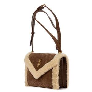 Shearling  Flap Pochette  Shoulder Bag