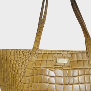 AGNES' Croc Embossed Real Leather Designer Tote Bag