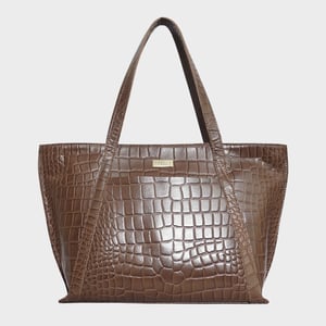 AGNES' Croc Embossed Real Leather Designer Tote Bag
