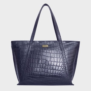 AGNES' Croc Embossed Real Leather Designer Tote Bag