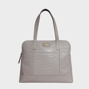 EVA' Croc Embossed Real Leather Designer Unlined Tote Bag