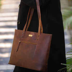 MILLIE' Real Leather Designer Tote Work Bag