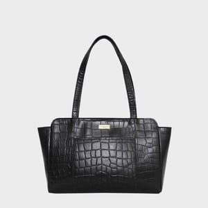 'JUDITH' Croc Real Leather Shoulder Bag