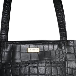 'JUDITH' Croc Real Leather Shoulder Bag