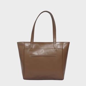 LINDA' Smooth Real Leather Unlined Tote Bag