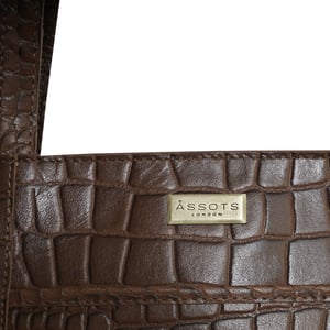 'JUDITH' Croc Real Leather Shoulder Bag