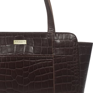 'JUDITH' Croc Real Leather Shoulder Bag