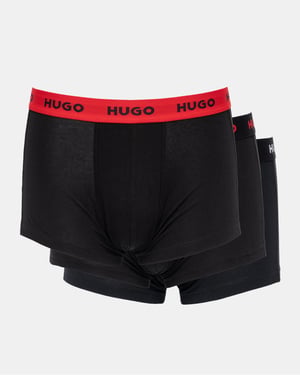 HUGO 3-Pack Mens Trunks with Coloured Waistbands
