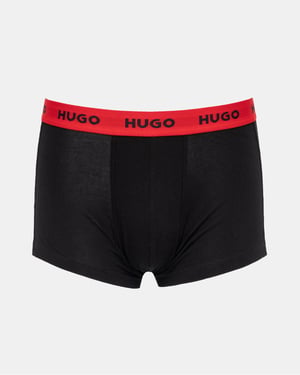 HUGO 3-Pack Mens Trunks with Coloured Waistbands