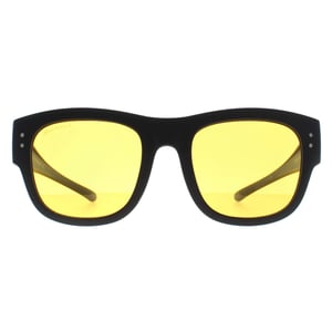Montana Square Unisex Mat Zwart Geel Gepolariseerd FO7 Fit Over Bril Nacht Rijden Zonnebril