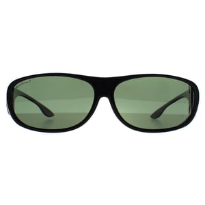 Montana Rechthoek Unisex G15 Gepolariseerd Zwart FO2 Fit Over Bril Zonnebril
