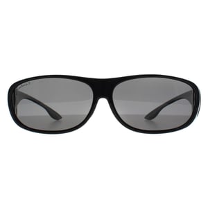 Montana Rechthoek Unisex Glimmend Zwart Rook Gepolariseerd FO2 Fit Over Bril Zonnebril