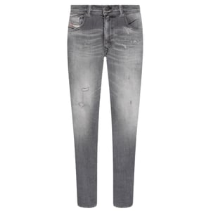 Diesel 1979 Sleenker Frayed Grey Faded Denim Jeans