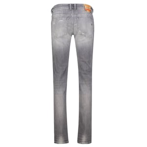 Diesel 1979 Sleenker Frayed Grey Faded Denim Jeans
