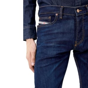 Diesel effen donkerblauwe jeans met D-glans