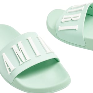Amiri Sage Green Pool Sliders