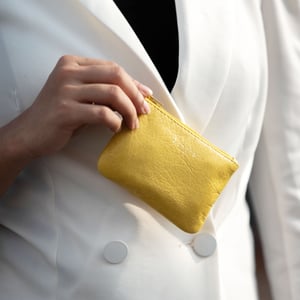 Poppy' Full Grain Leather Zip Top Coin Purse