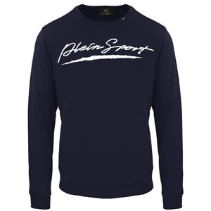 Plein Sport marineblauw sweatshirt met groot handtekeninglogo