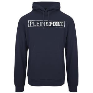 Plein Sport Large Stamp Logo Navy Blue Hoodie