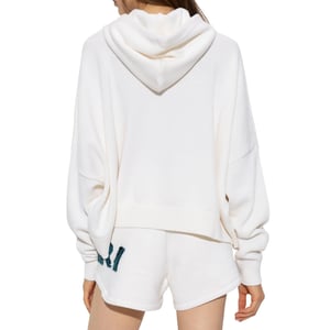 Amiri Leopard MA Bar Logo White Knitted Hoodie
