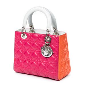 Medium Tricolor Lady Dior  Shoulder Bag