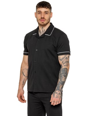 Enzo | Mens Short Sleeve Piping Shirt