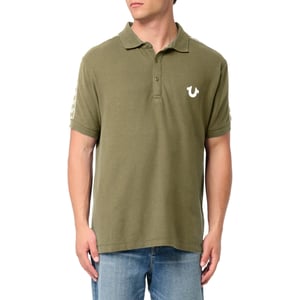True Religion Mens Polo Shirt SS Damask Velour Pique Top