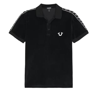 True Religion Mens Polo Shirt SS Damask Velour Pique Top