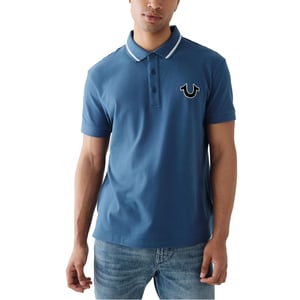 True Religion Mens Polo Shirt Signature Horseshoe Pique Tee