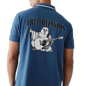 True Religion Mens Polo Shirt Signature Horseshoe Pique Tee