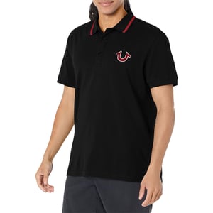 True Religion Mens Polo Shirt Signature Horseshoe Pique Tee