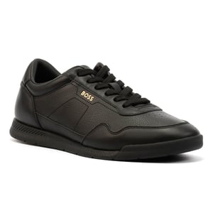 Boss Titanium Leren Heren Sneakers Zwart