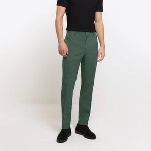 River Island Mens Suit Trousers Green Slim Fit