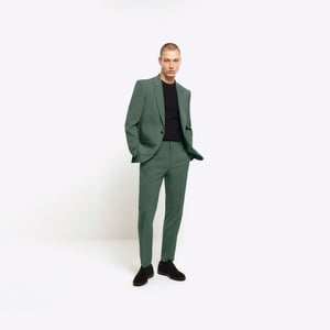 River Island Mens Suit Trousers Green Slim Fit