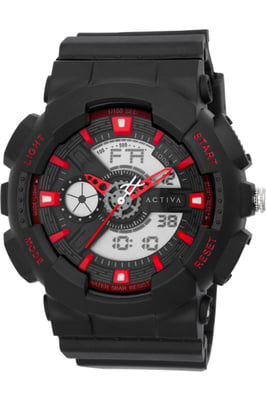 Activa X Invicta Digital ACW498-001 Heren Horloge - Quartz Uurwerk - Plastic met zwarte Wijzerplaat - 50mm