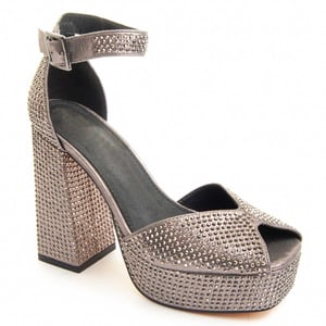 Montevita Heeled Shoe Sandant Grey