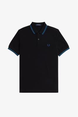 Fred Perry Men’s Twin Tipped Polo Shirt in Black